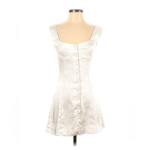 Princess Polly White Button-Front Sleeveless A-Line Dress